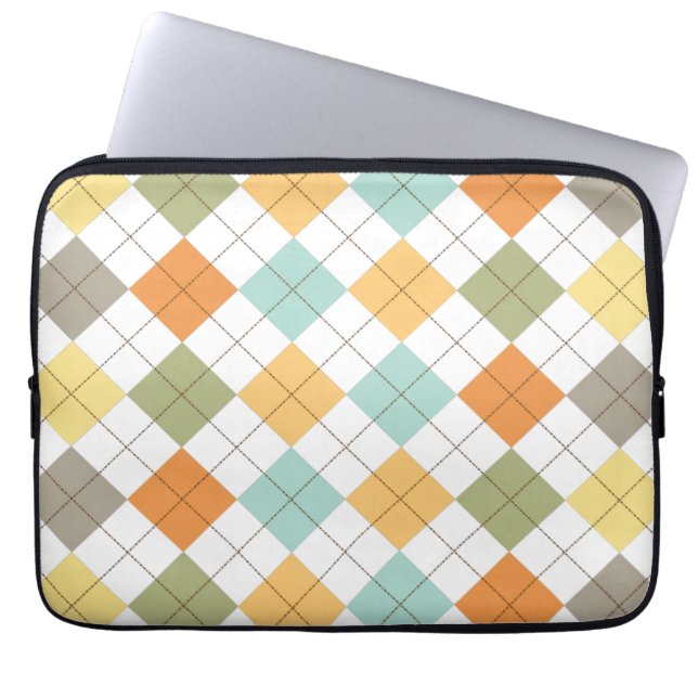 Retro Diamond Pattern-laptophoes Laptop Sleeve (Voorkant)