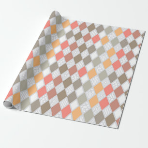 Retro Diamond Shape Patroon Cadeaupapier