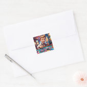 "Retro Dice Roll" Vierkante Sticker (Envelop)