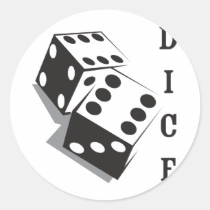 Retro Dice Ronde Sticker