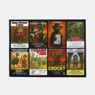 Retro dierfilm posterparodieën deurmat