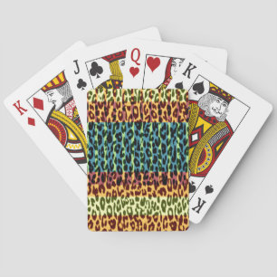 Retro dierlijke bont abstracte textuur 2 pokerkaarten