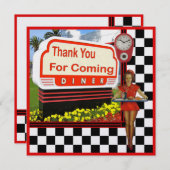 Retro Diner (50 seconden) - Hartelijk dank voor uw Bedankkaart (Voorkant / Achterkant)