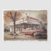 Retro Diner Auto Decoupage Tissuepapier (Voorkant)