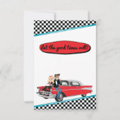 Retro Diner Black, White & Red-menukaart van 1950 Kaart (Achterkant)