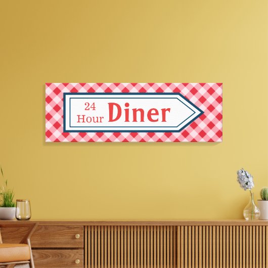 Retro Diner Bord Kunst Canvas Afdruk (Insitu (Woonkamer))