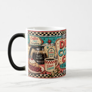 Retro Diner Coffee Club 1950s stijl koffiekop Magische Mok