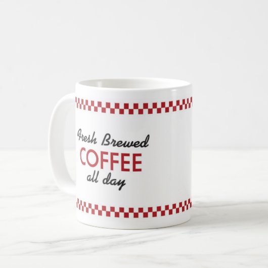 Retro Diner Coffee-Mok - Retro Design Drinkware Koffiemok (Voorkant links)