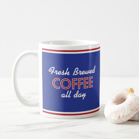 Retro Diner Coffee-Mok - Retro Design Drinkware Se Koffiemok (Met donut)