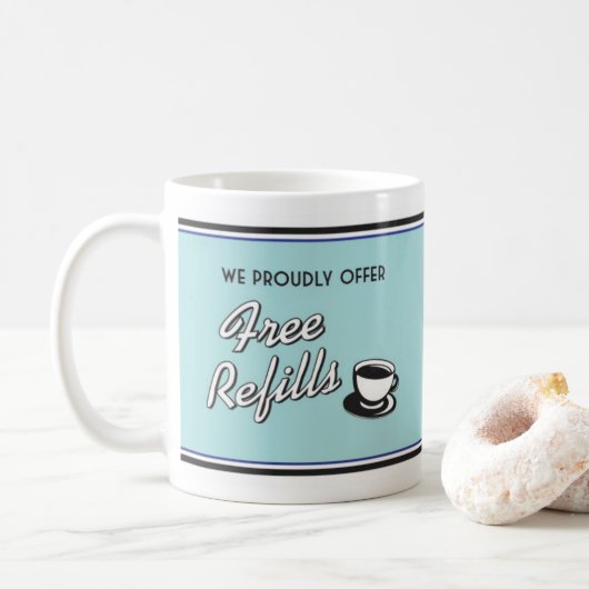 Retro Diner Coffee-Mok - Retrostijl Koffiemok (Met donut)