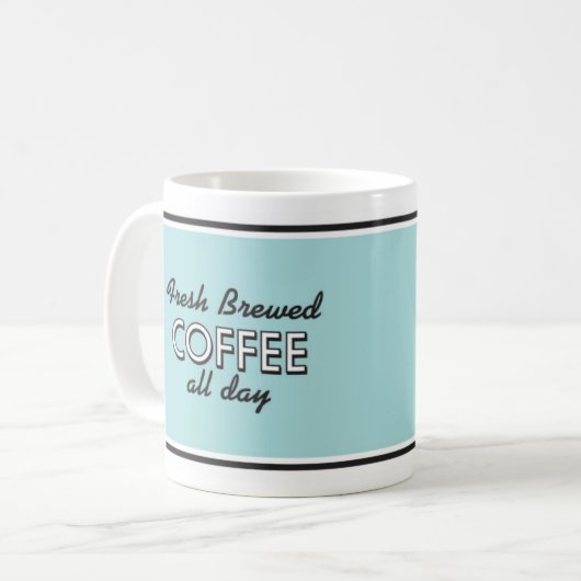 Retro Diner Coffee Mug -Retro Style Drinkware (Devant gauche)