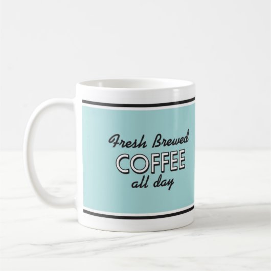 Retro Diner Coffee Mug -Retro Style Drinkware (Gauche)
