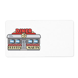 retro diner design etiket
