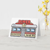 retro diner design kaart (Gele Bloem)