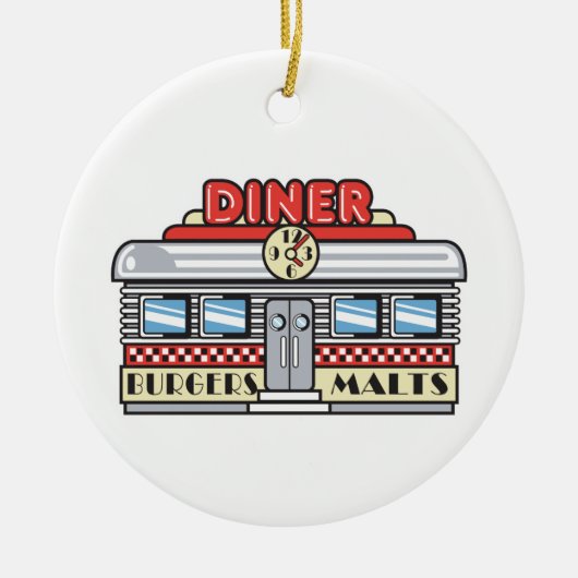 retro diner design keramisch ornament (Voorkant)