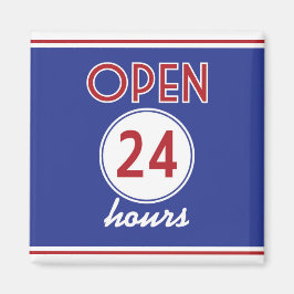 Retro Diner Design Magnet 24 uur geopend Magneet