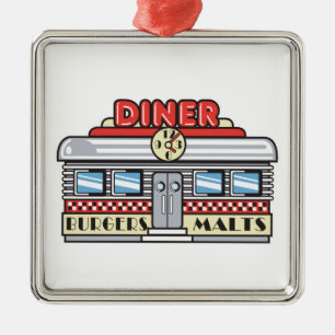 retro diner design metalen ornament