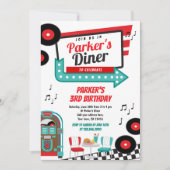 Retro Diner Feest Uitnodiging (Voorkant)