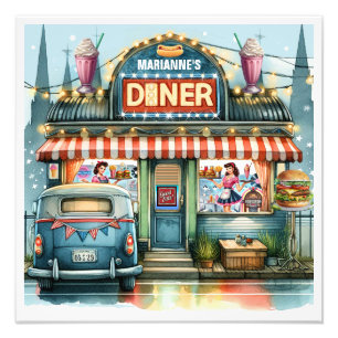 RETRO DINER FIFTIES FOTO AFDRUK
