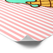 Retro Diner Ice Cream Cone Wall Art Poster (Hoek)
