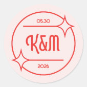 Retro Diner Inspired Wedding Invitation Sticker (Devant)