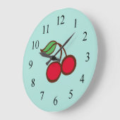 Retro Diner Kitchen Turquoise Cherry Wall klok (Hoek)