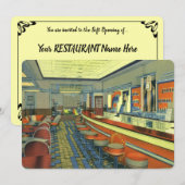 Retro Diner of Restaurant Soft Opening Kaart (Voorkant / Achterkant)