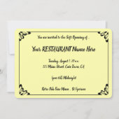 Retro Diner of Restaurant Soft Opening Kaart (Achterkant)