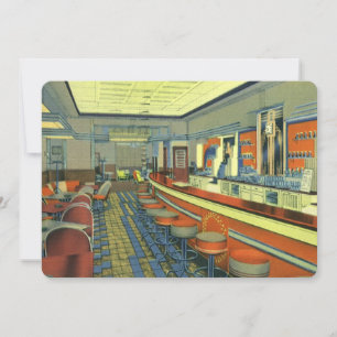 Retro diner of restaurant soft opening kaart