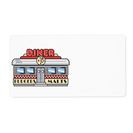 retro diner ontwerp etiket (Voorkant)