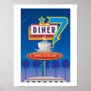 Retro Diner Poster aanpassen - Harvey's 50s