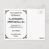 Retro Diner, Restaurant ou Bar Invitation d'ouvert (Dos)