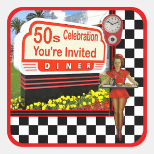 Retro Diner Sticker 50 jaar