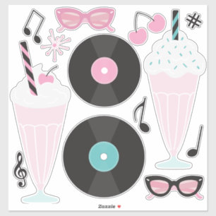 Retro diner-stickers uit de jaren 50 – Sock Hop Ro Sticker