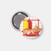 Retro Diner Stijl Kitten Magneet (Voorkant / Achterkant)