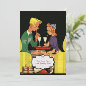 Retro Diner - Vintage Wedding Invitation Kaart (Staand voorkant)