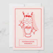 Retro Diner Wedding Invitation Kaart (Achterkant)