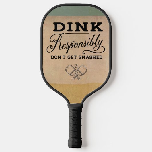 Retro Dink verantwoordelijk grappig Pickleball Paddle (Achterkant)