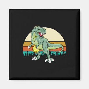 Retro Dino Dinosaur Golfer Cadeau T Rex Disc Golf Magneet