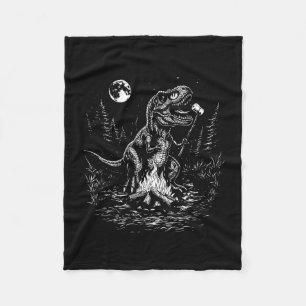 Retro dinosaurus s'mores kampvuur maan camper fleece deken