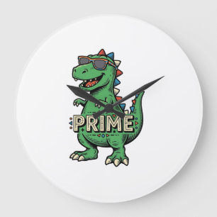 Retro Dinosaurus Zonnebril Prime Cartoon T-shirt_1 Grote Klok