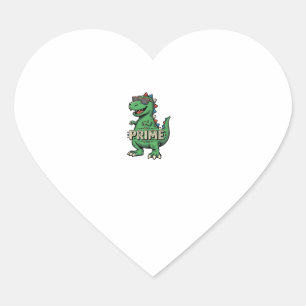 Retro Dinosaurus Zonnebril Prime Cartoon T-shirt_1 Hart Sticker