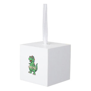Retro Dinosaurus Zonnebril Prime Cartoon T-shirt_1 Kubus Ornament