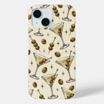 Retro Dirty Martini & Olijf Hoesje voor Telefoon