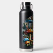 Retro Disc Golf Psychedelic AI Art Waterfles (Voorkant)