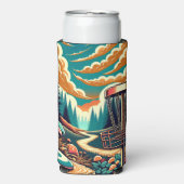 Retro Disc Golf Psychedelische Kunst (Seltzer Voorkant)