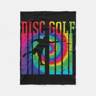 Retro Discgolf Silhouet Vintage Tie Dye Frisbee Fleece Deken