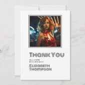 Retro Disco Afstuderen Foto Bedankkaart (Voorkant)