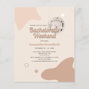 Retro Disco Bachelorette Weekend Party Uitnodiging