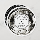 Retro Disco bal Afstudeerfeest Kaart (Voorkant / Achterkant)